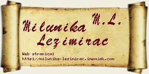 Milunika Ležimirac vizit kartica